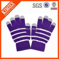 wholesale winter acrylic knit plain tactile gloves